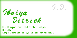 ibolya ditrich business card